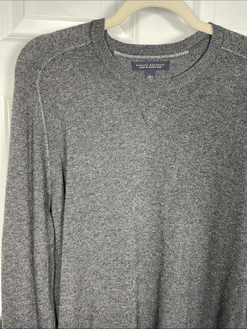 Banana Republic Men’s Crewneck Sweater Large Wool Cashmere Blend Italian Yarn